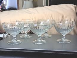 5 Dessart crystal bowls Ribbed Glass Dessert Made In Italy Stamped | eBay