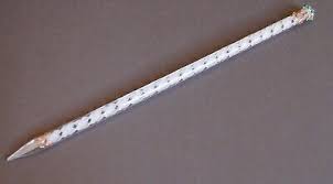 19th Century Glass Dip Pen White Latticino Cane Twist Stem With Crown | eBay