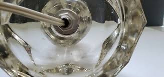 Vintage Etched Glass Clear Crystal Table Lamp Stack ...