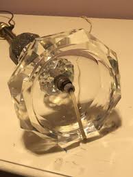 Beautiful VTG Crystal Lamp w/Brass Cut Glass Stacked ...