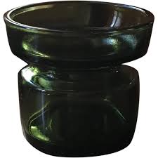 Dansk Green Glass Bulb Forcing Pot Vase. For Sale at Ruby Lane