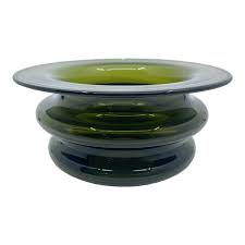Mid Century Green Glass Bowl by Timo Sarpaneva | Chairish