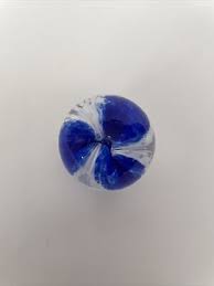Glass Eye Studio Paperweight Signed GES 97 Blue Clear 3 Petals Top | eBay