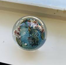 Josh Simpson Inhabited Planet Art Glass Paperweight Globe ...