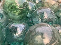 Antique Japanese Glass Fishing FLOATS 3-3.8" LOT of 6 Buoy ...