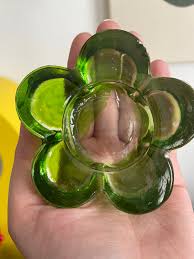 VINTAGE Green Flower Tea Light Votives - Etsy