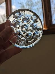 GLASS FLOWER FROG FOOTED 11 STEM HOLES 3" DIAMETER | eBay