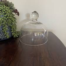 Cloche Jar 6.5” W Clear Glass Display Dome with Knob Cheese ...