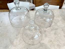 3 Glass Cloches for Cake Plates For Sale at 1stDibs