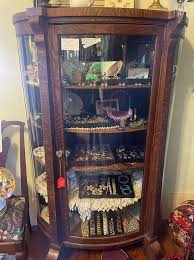 Curved Glass China Cabinet C: 1890 | Antiques-Jewels.net