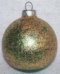 VINTAGE SHINY BRITE GREEN GOLD GLITTER GLASS CHRISTMAS ORNAMENT | eBay