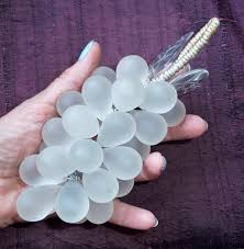 Vintage Czech Glass Frosted White Chandelier Grape Cluster ...