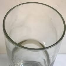 Scandinavian Glass Cylinder Vase Molten Glass Vase Tall Grey ...