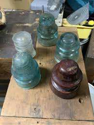 Lot of 5 Vintage Ceramic /Glass Insulators | eBay