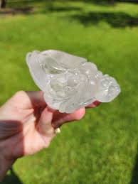 Clear Quartz Money Toad | Feng Shui | Jin Chan | Money Frog ...