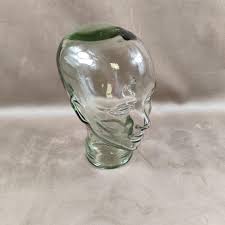 VERY RARE Head Marotte Hat Holder in Glass Made in France Vintage 1970 - Etsy Israel