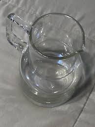 Clear Glass 7in Bedside Water Applied Hand Held Pitcher | eBay