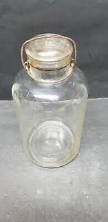 VTG HAZEL ATLAS 1 GALLON CLEAR GLASS JAR w/ BALE WIRE & LID ...