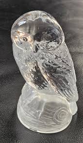 Cristal D'arques Glass Owl on A Branch ,paperweight France Sculpture Ornament - Etsy Israel