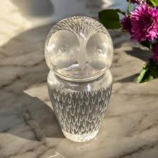 Kosta Lindstrom Signed Glass Owl Paperweight 3 5/8” - Etsy Australia