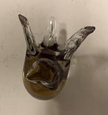 Vintage Murano Italy Raspberry Pink & Gold Flecks Art Glass ...