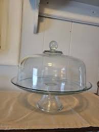 Vintage Clear Glass Pedestal Cake Stand With Dome Lid 13" | eBay