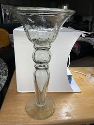 Clear Glass Tall Pedestal Bell Shaped Top Candle Holder - 11 ...