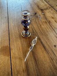 Antique Glass Perfume, Purple and Gold Accents, Clear Glass ...