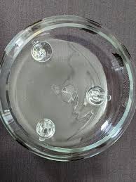 Vintage Czech Bohemia Crystal Dish: Rose & Silver Overlay ...