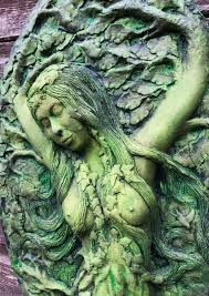 Goddess green lady oval pagan wall plaque STONE home garden ornament 20"/51cmH | eBay