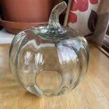 Pottery Barn Recycled Glass Pumpkin Cloche Clear ...