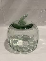 Pottery Barn LARGE Pumpkin Clear Recycled Glass Cloche Fall ...
