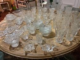 75 pc vintage Prescut anchor hocking clear glassware set ...