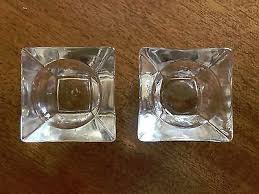 2 Vintage Salt Dips/Cellars, Pressed Glass, Square Shape | eBay