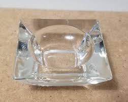 Eight Clear Glass Square Salt Cellars - Etsy