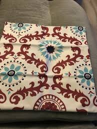 Calitime Pillow Cover 17 x 17 Linen/Aqua/Maroon 1 piece ...