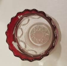 Vintage VASE 4" CRANBERRY Red Etched Glass | eBay