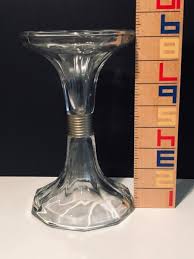 1 Vtg GLASS Pedestal RISER STAND 2-parts General Store apothecary display shelf | eBay