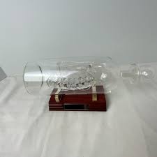 Blown Glass Dragon Viking Longship In Glass Bottle Wood Mount | eBay