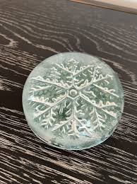 Vintage Art Glass Snowflake Paperweight. | eBay