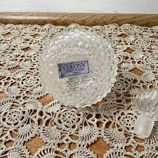 Vintage Colony Lead Crystal Diamond Cut Glass Round Clear Empty Perfume Bottle | eBay