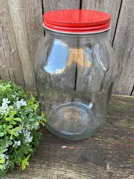 Vintage Ball Jar- Large Ball Jar With Red Metal Lid-rare ...