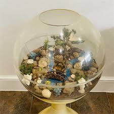 Vintage MCM Round Terrarium Tulip Base Saarinen Space Age '70s Large 38" WOW! | #4644366154