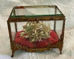 Fab Antique French Bridal Beveled Glass Box Marriage Casket Victorian Era With Its Original Wedding Tiara Velvet Padding "something Old" - Etsy