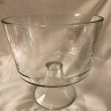 Vtg PEDESTAL TRIFLE Large Glass BOWL 8" Diameter For Deserts ...