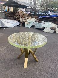 Custom 40” Epoxy Resin Table, Epoxy River Table, Epoxy Dining Table, Epoxy Resin Table, Live Edge Table, Gold Leaf Table for Fiona - Etsy