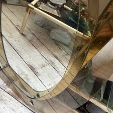 1970s Space Age Amber and Smoked Glass Wall Mirror by Veca | Chairish