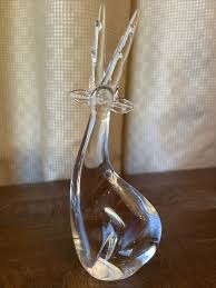 Art Glass Clear Reindeer/Deer 6.5 inch high Paperweight Figurine | eBay