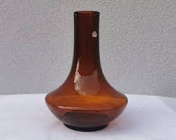 Massive Rocket Glass Vase Scandinavian Design Light Brown ...