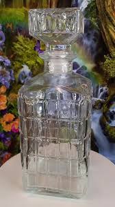 Detailed Clear Colored Cubed Glass Square Decanter Vase H ...